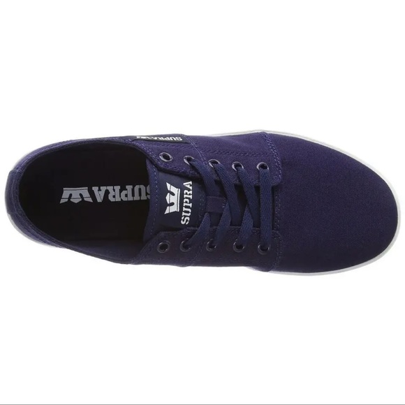 Supra Stacks ll D canvas skate shoe mens 7.5 midnight/white navy blue - Picture 2 of 5